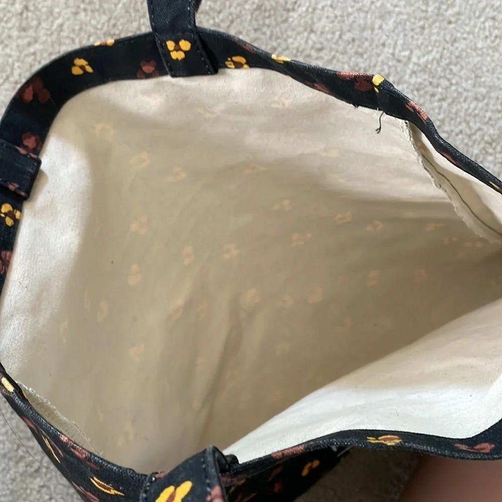 Madewell Insider floral black and yellow tote bag